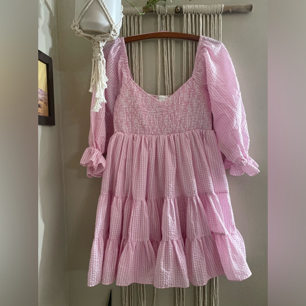 Gingham mini dress